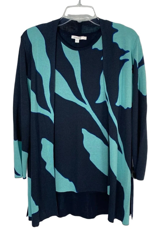 Sweater 2pc By Chicos In Blue, Size: L