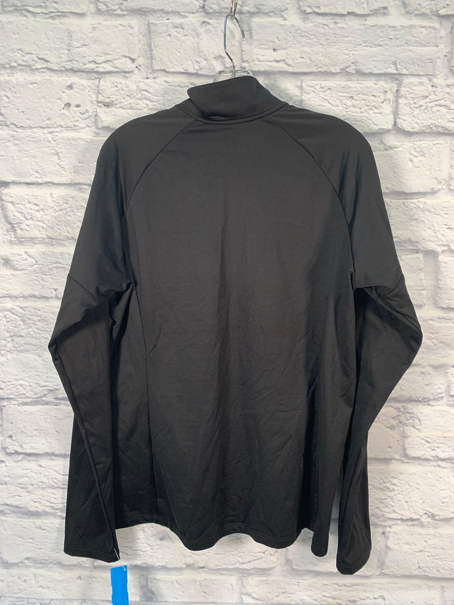 Athletic Top Long Sleeve Collar By Adidas In Black, Size: Xl