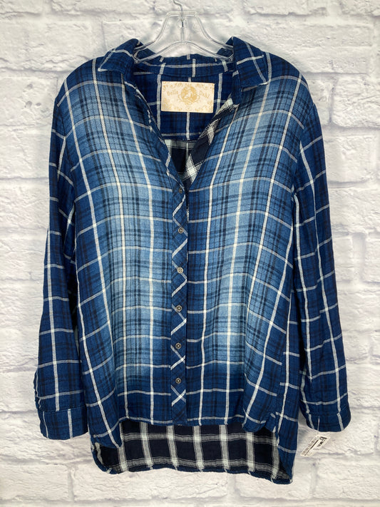 Top Long Sleeve By Bella Dahl In Blue Plaid, Size: M