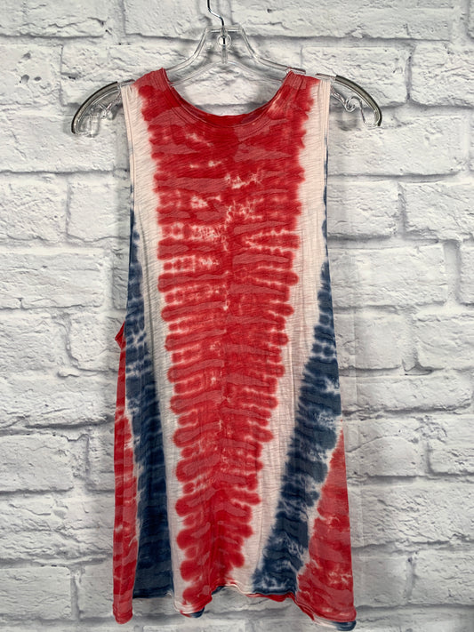 Blue & Red & White Top Sleeveless Mumu, Size Xs