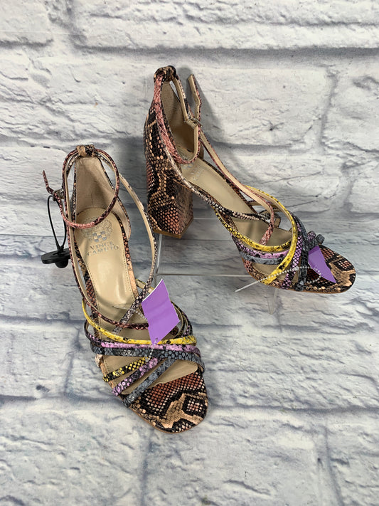 Snakeskin Print Sandals Heels Block Vince Camuto, Size 10