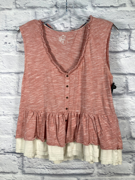 Cream & Red Top Sleeveless Pilcro, Size Xs