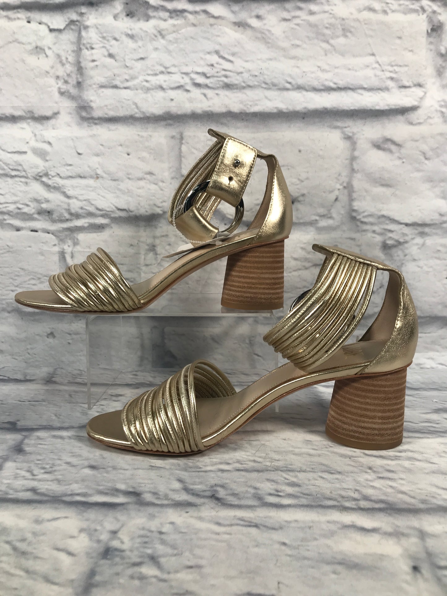 Sandals Heels Block By Paige In Gold, Size: 6.5