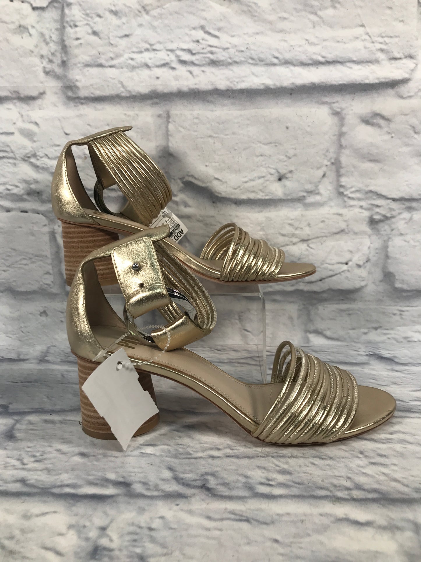 Sandals Heels Block By Paige In Gold, Size: 6.5