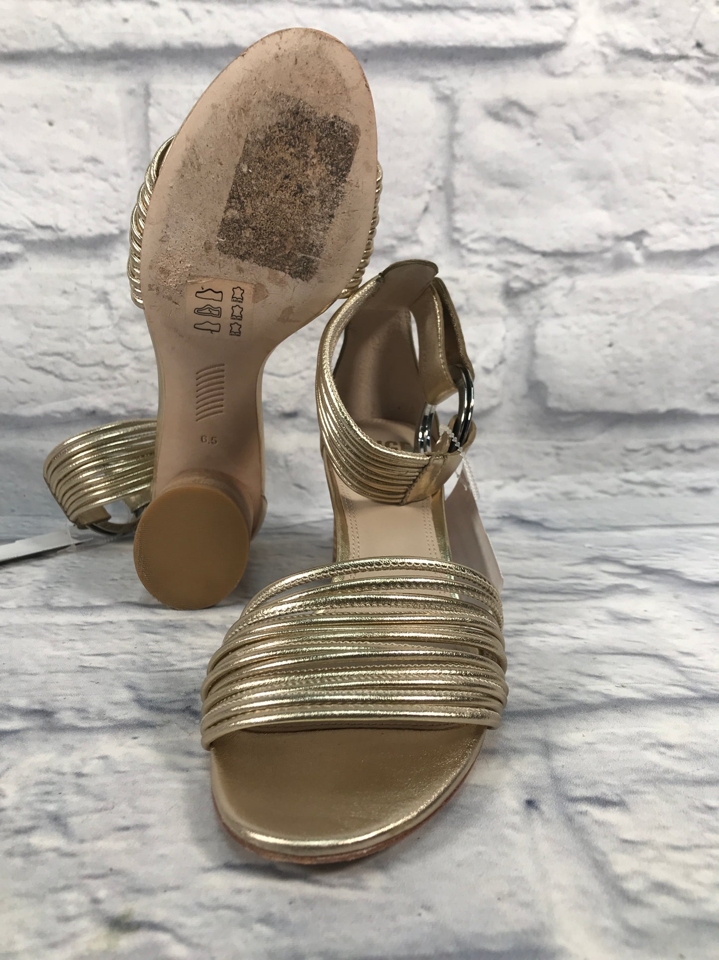 Sandals Heels Block By Paige In Gold, Size: 6.5