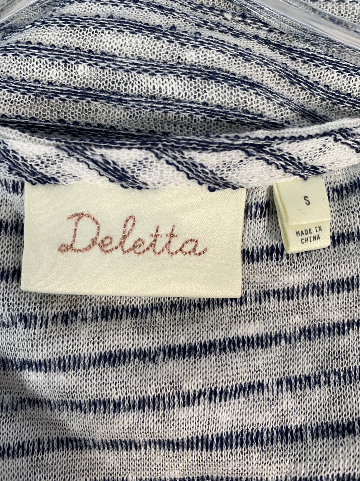 Blue & White Top Sleeveless Deletta, Size S