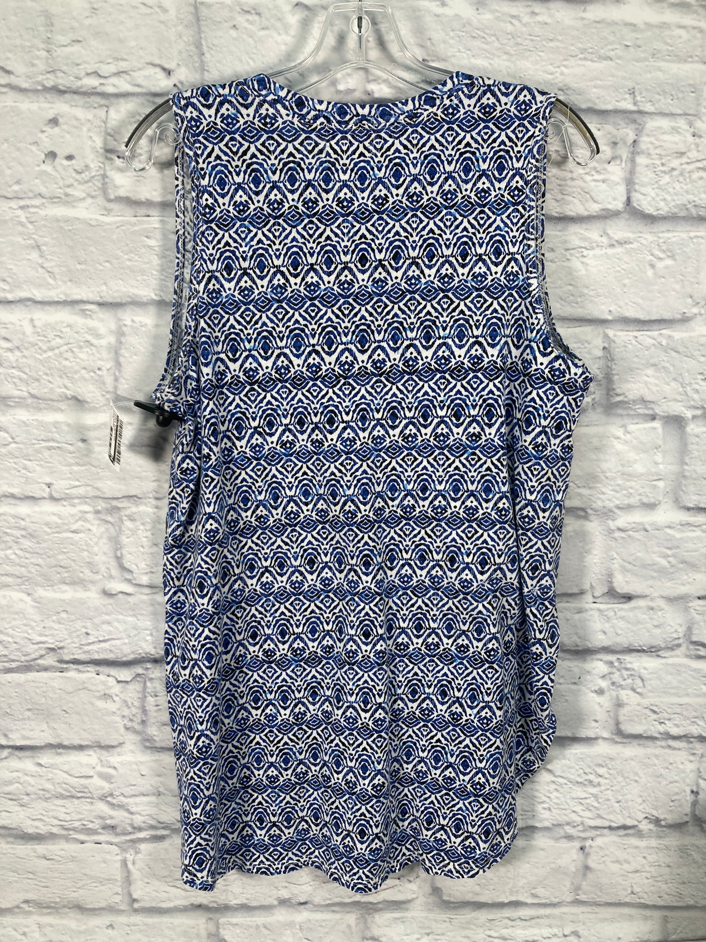 Tunic Sleeveless By T.la In Blue & White, Size: M