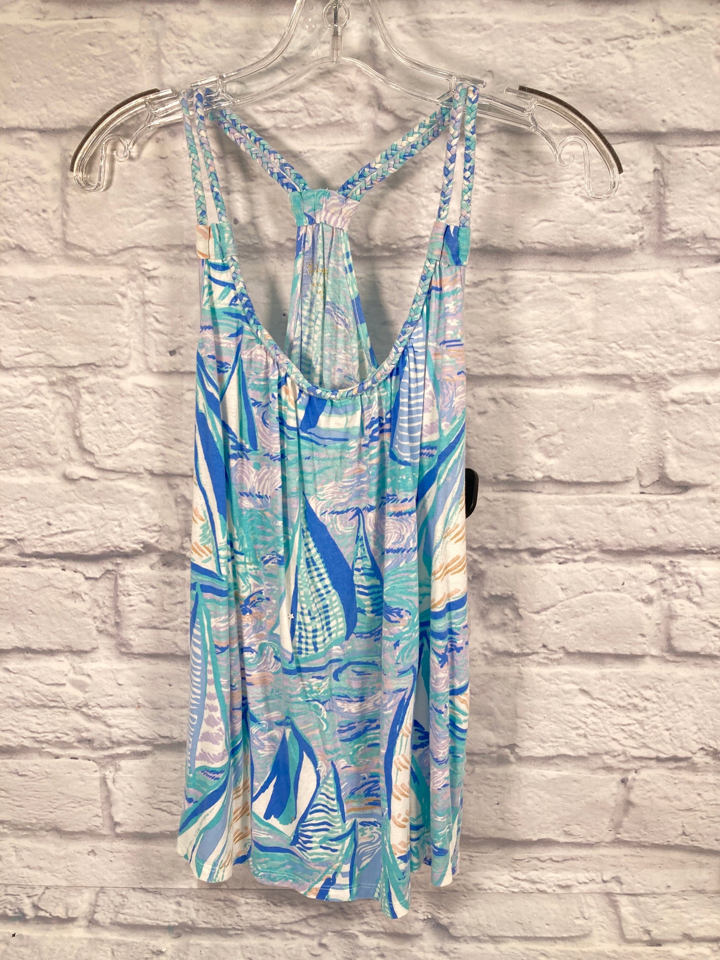 Top Sleeveless Designer By Lilly Pulitzer In Blue & White, Size: M