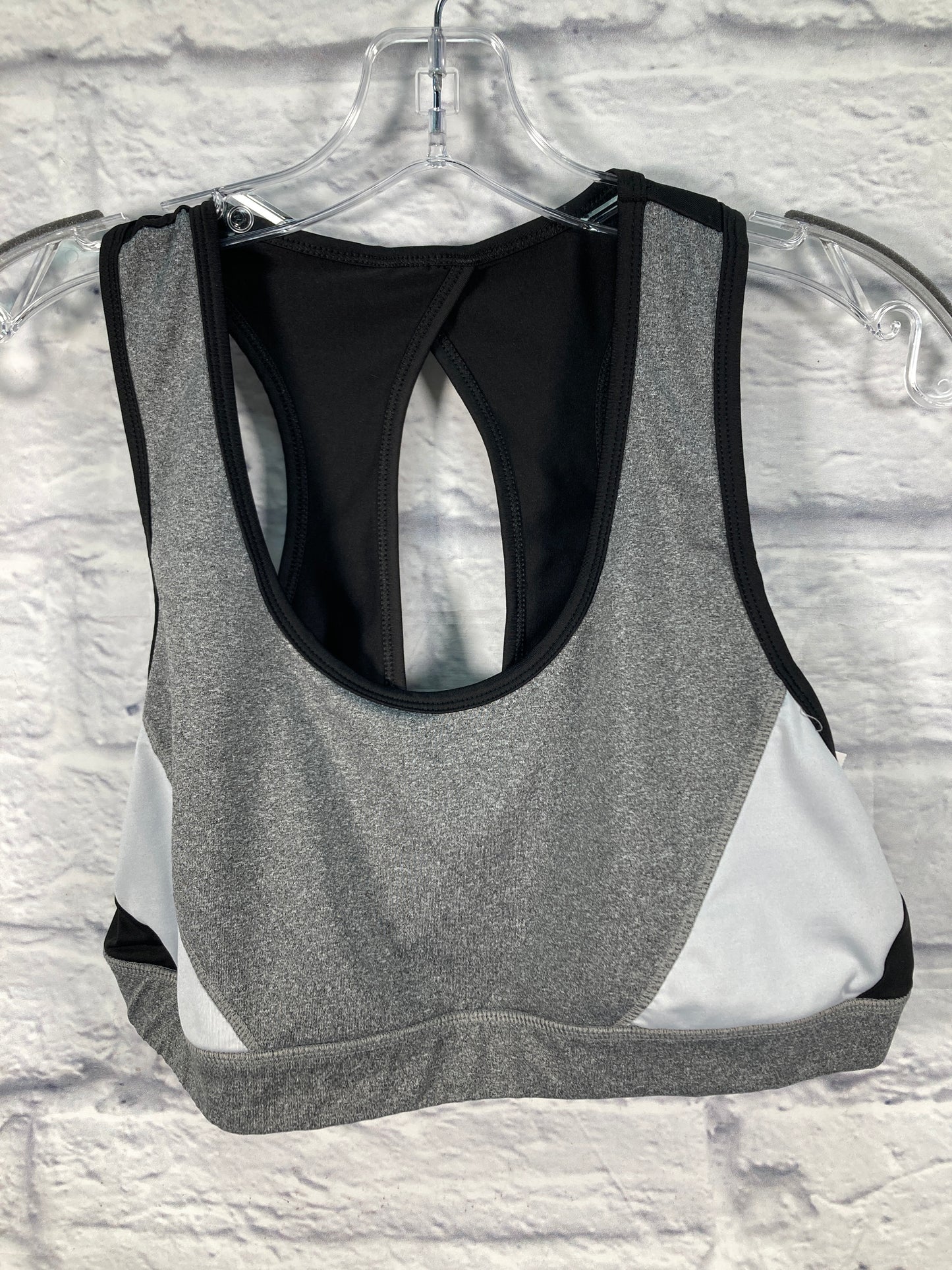 Athletic Bra By T Tahari In Black & Grey, Size: Xl