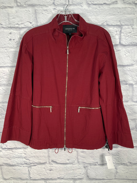 Jacket Shirt By Lafayette 148 In Red, Size: M