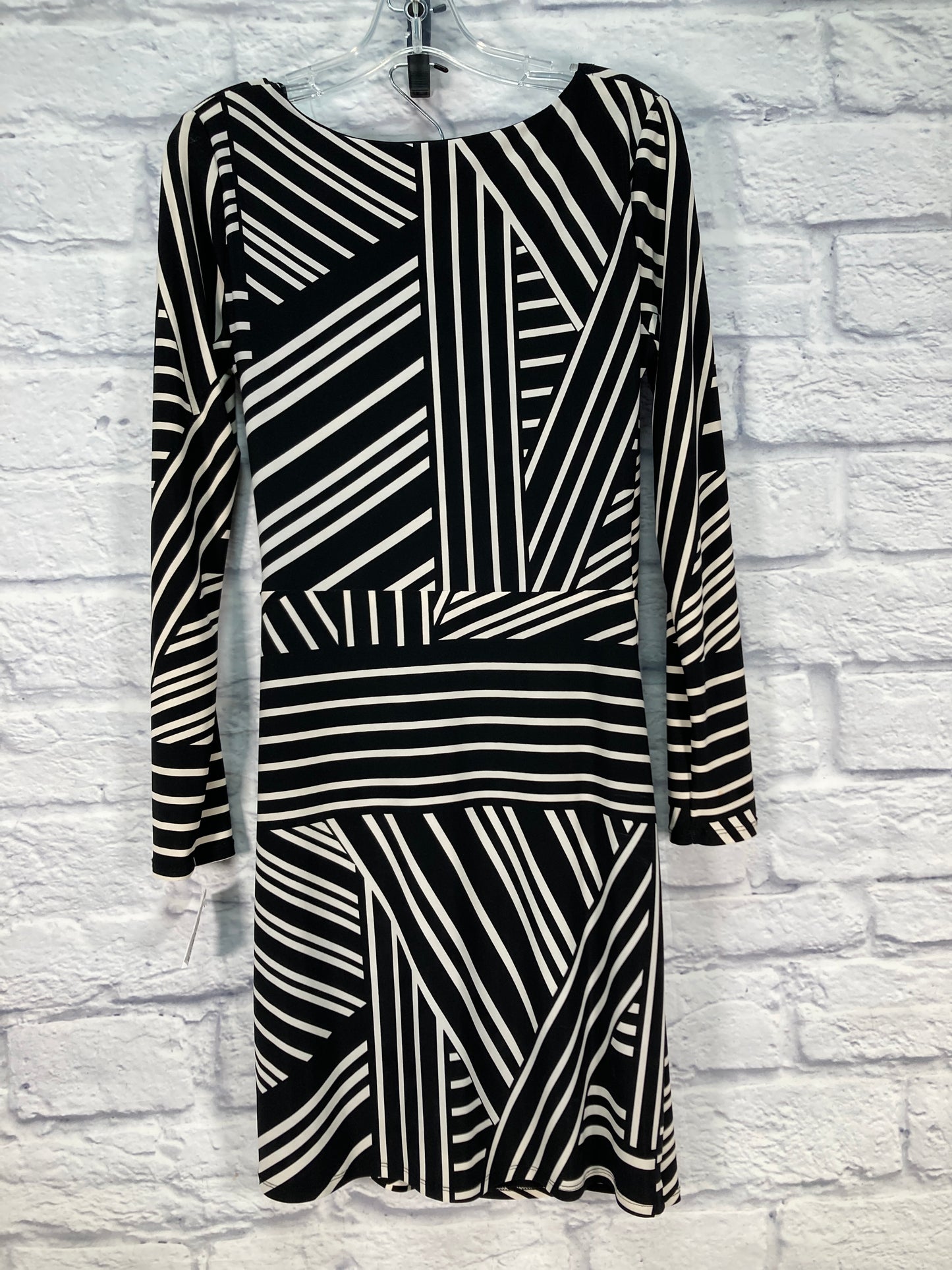 Dress Casual Midi By Nine West In Black & Cream, Size: M