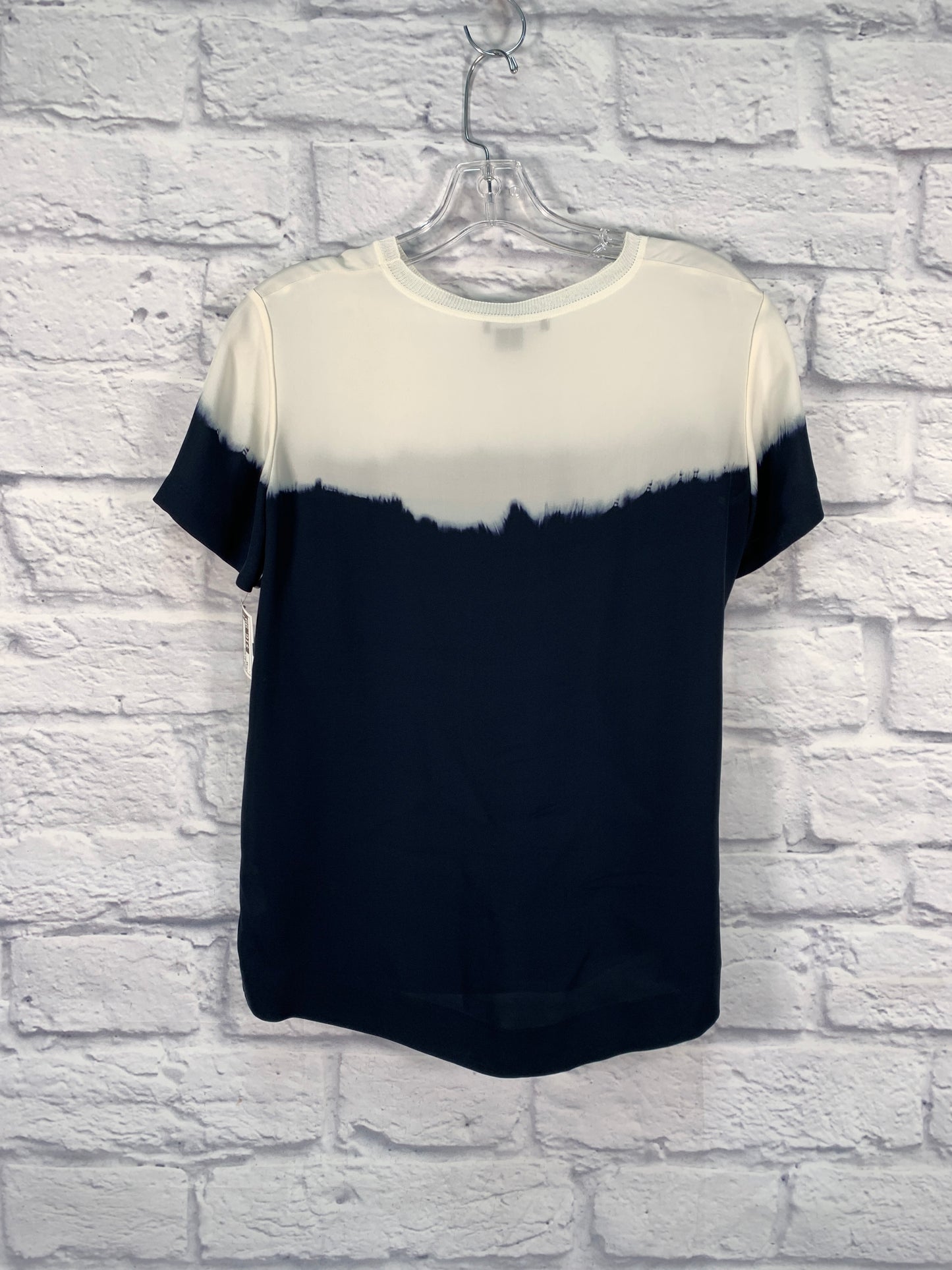 Top Short Sleeve By Vince In Blue & Cream, Size: Xs