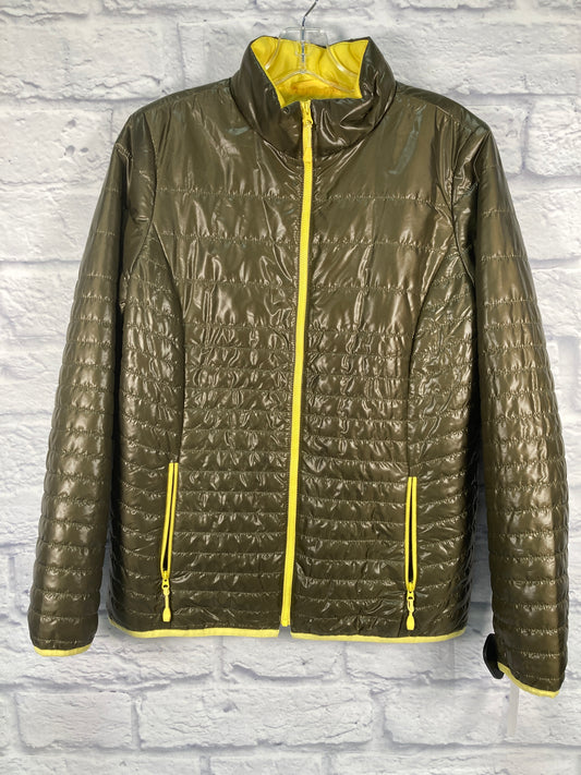 Jacket Puffer & Quilted By Talbots In Brown & Yellow, Size: M