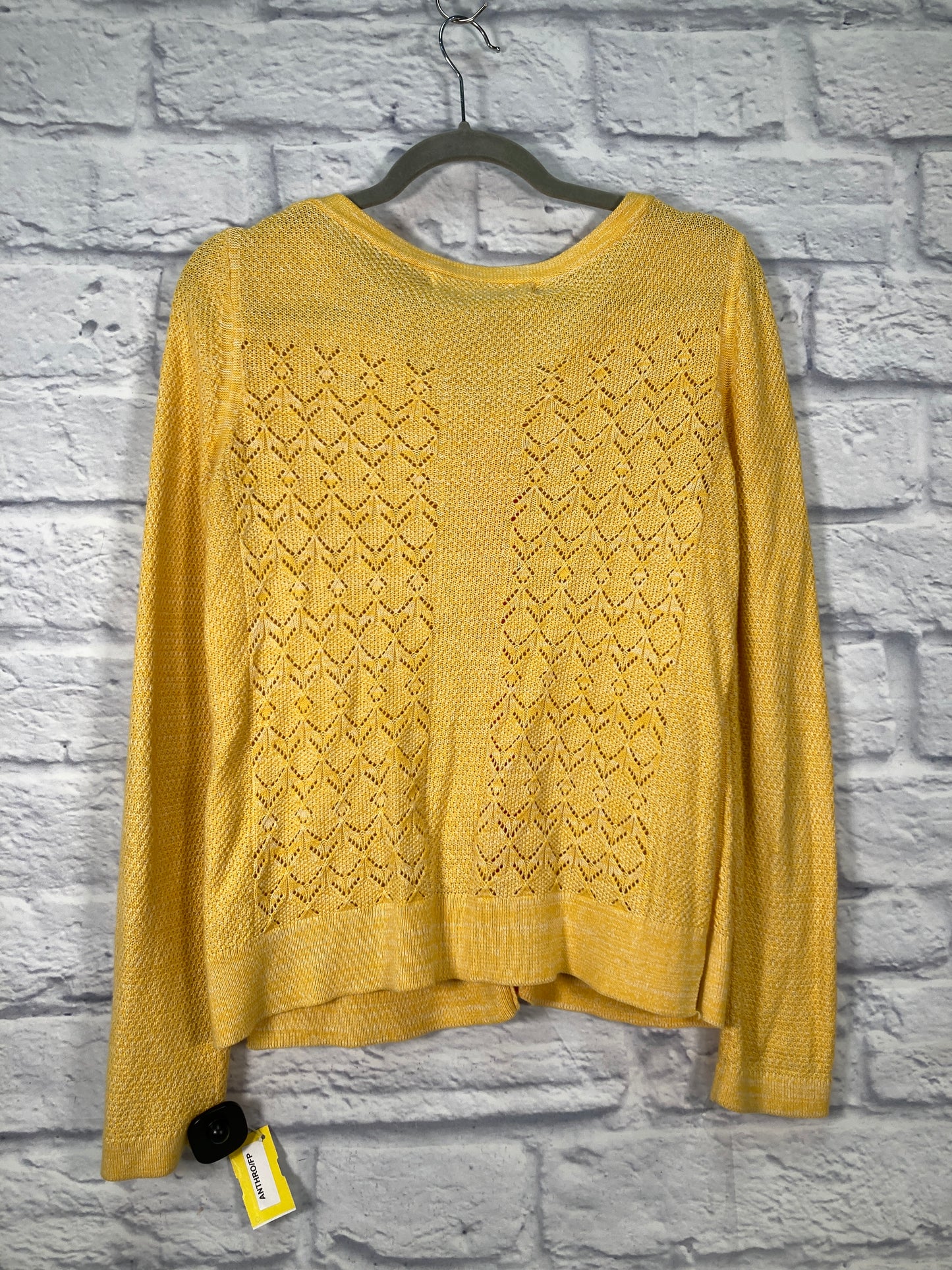 Sweater Cardigan By Sparrow In Yellow, Size: M