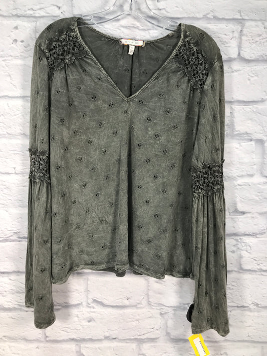 Top Long Sleeve By Eri + Ali In Green, Size: S