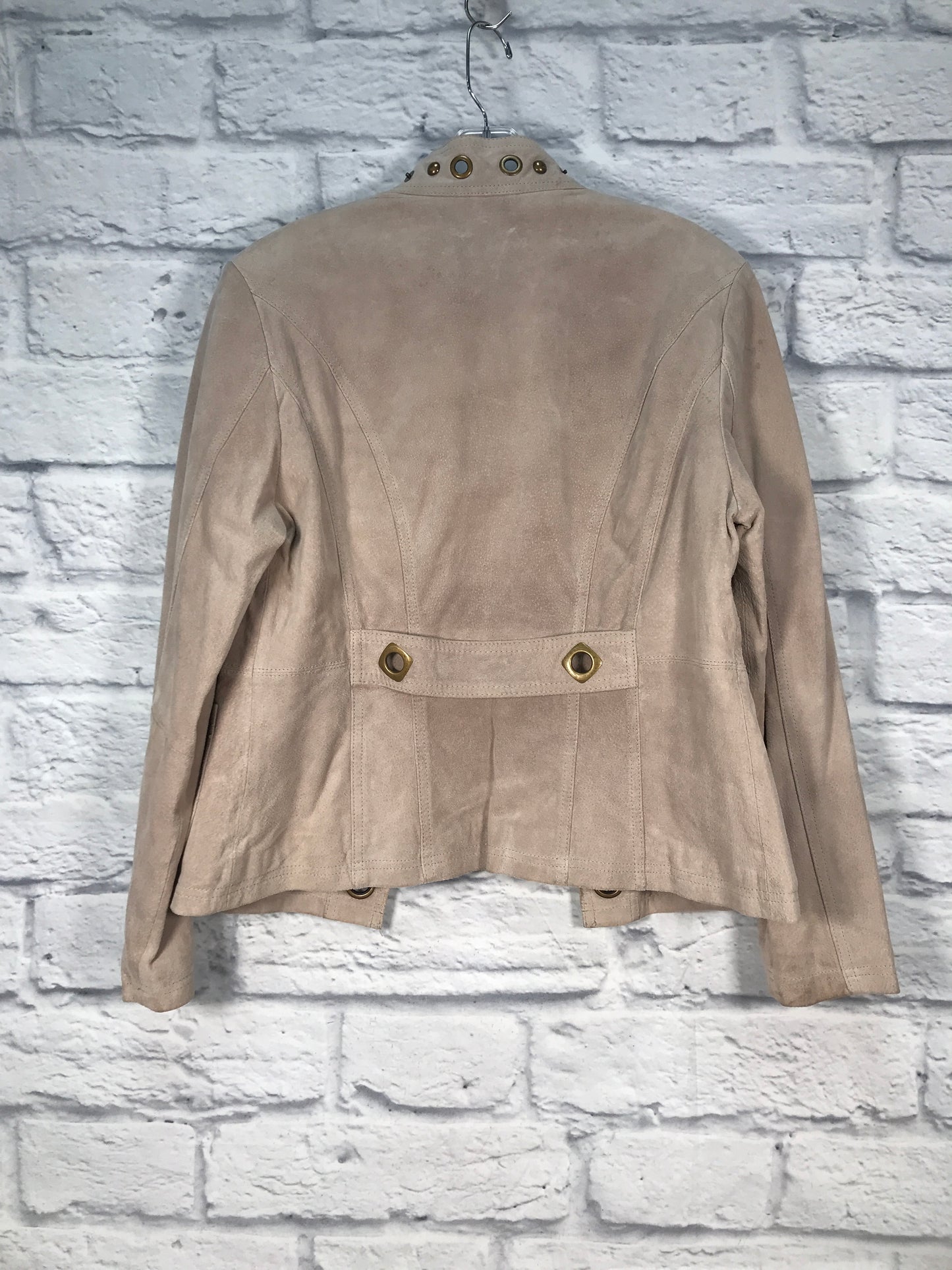 Jacket Leather By Clothes Mentor In Tan, Size: M