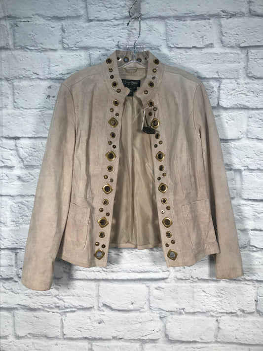 Jacket Leather By Clothes Mentor In Tan, Size: M