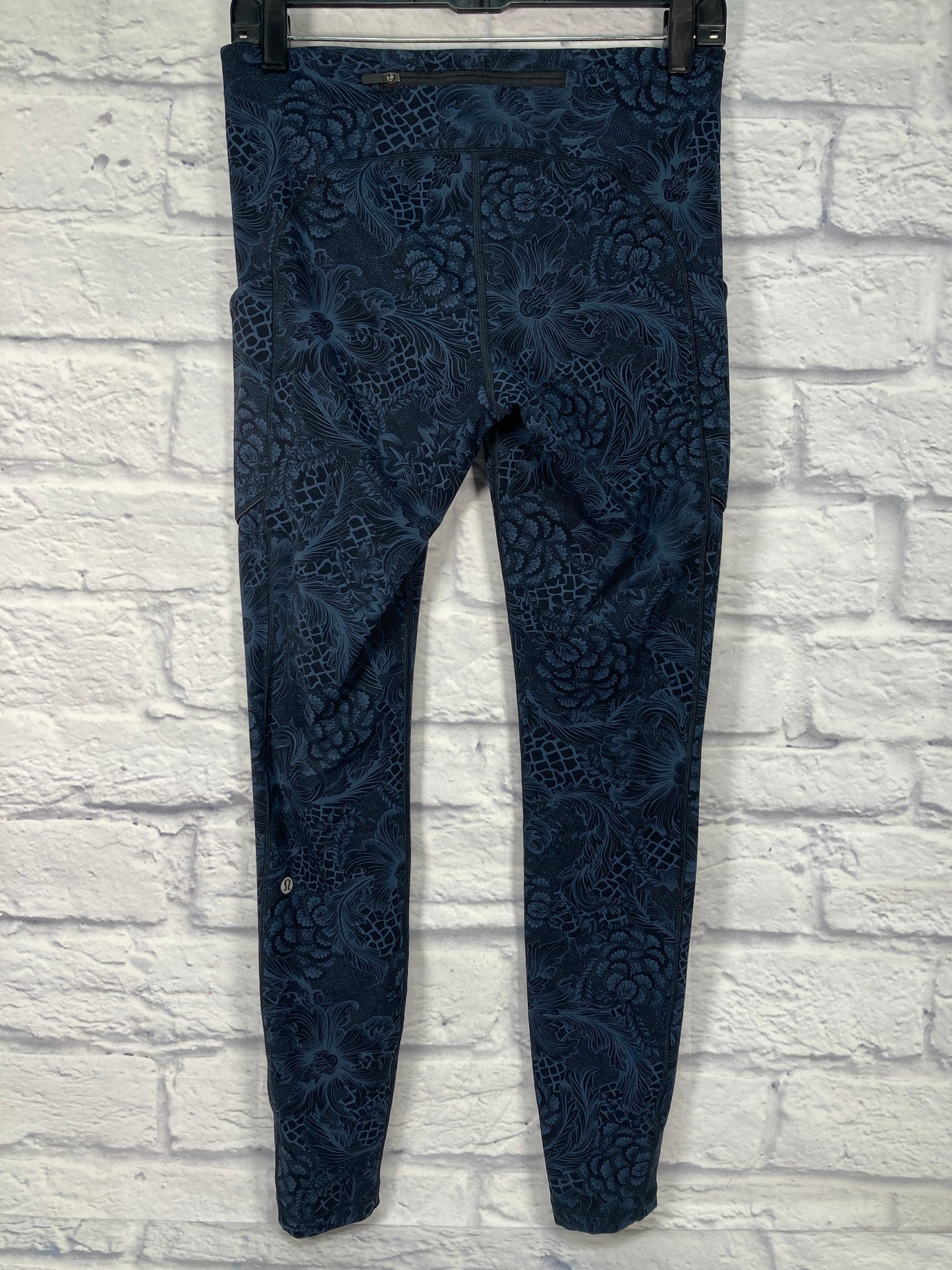 Athletic Leggings By Lululemon In Black & Blue, Size: M