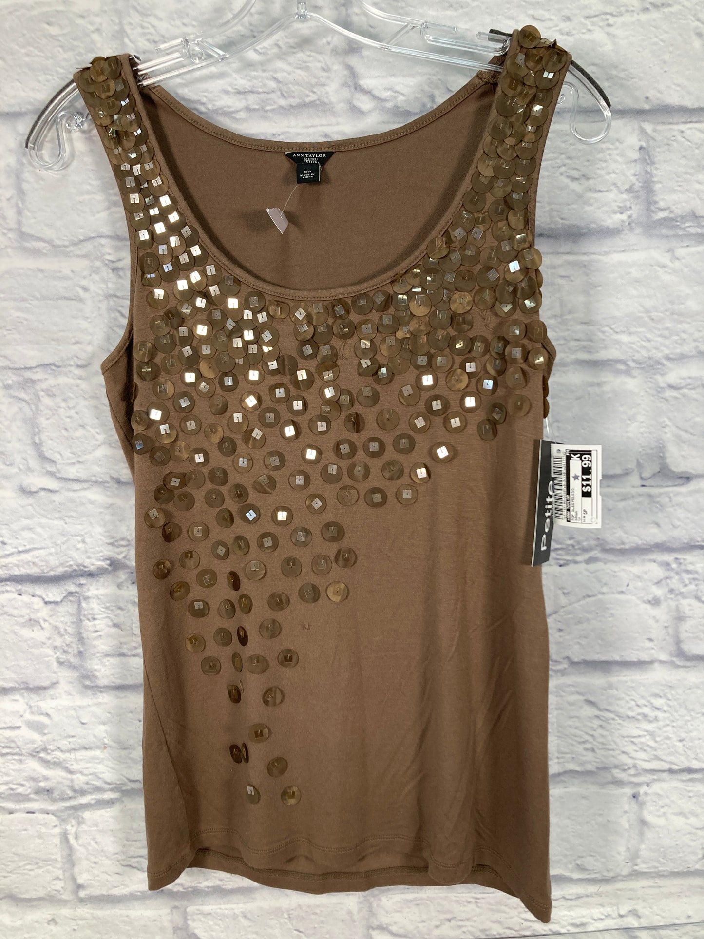 Top Sleeveless By Ann Taylor In Brown, Size: Sp