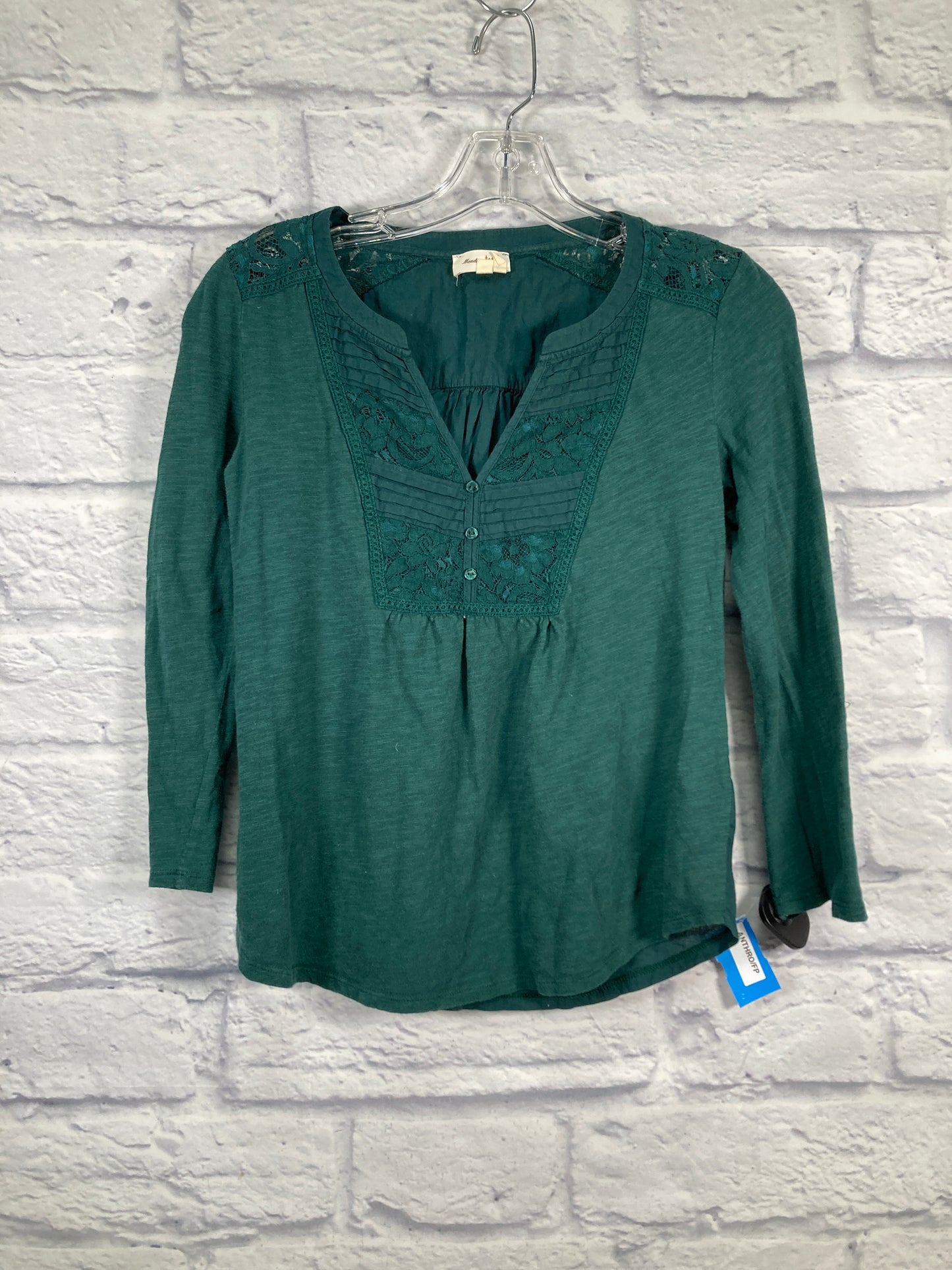 Top Long Sleeve By Meadow Rue In Green, Size: Xs