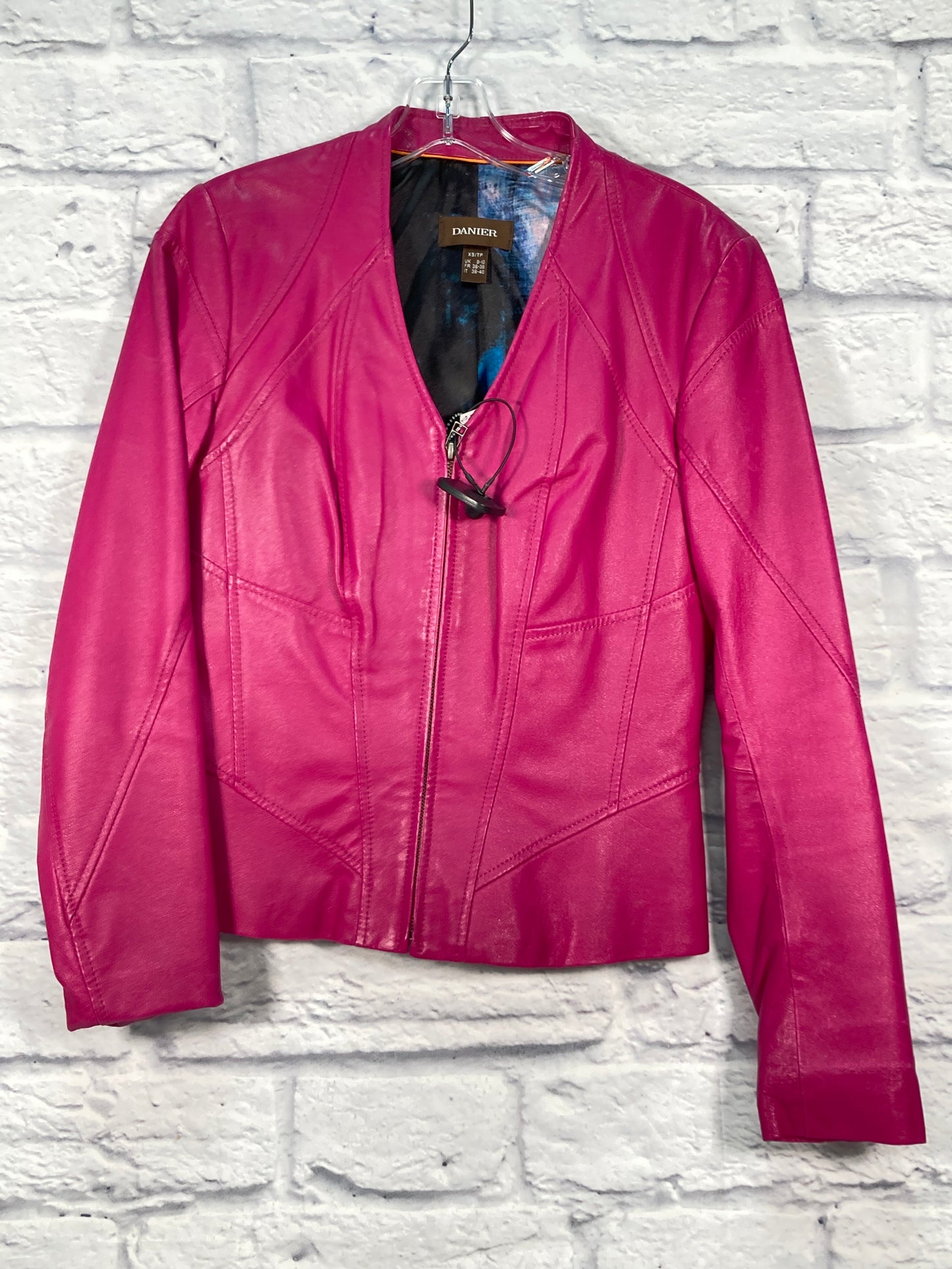 Jacket Leather By Clothes Mentor In Purple, Size: Xs