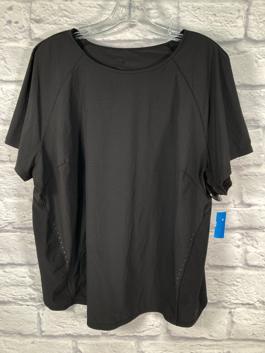 Athletic Top Short Sleeve By Lululemon In Black, Size: Xxl