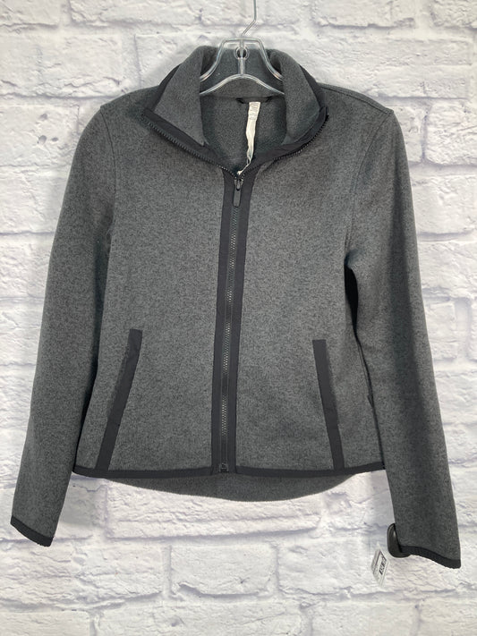 Athletic Jacket By Lululemon In Black & Grey, Size: S