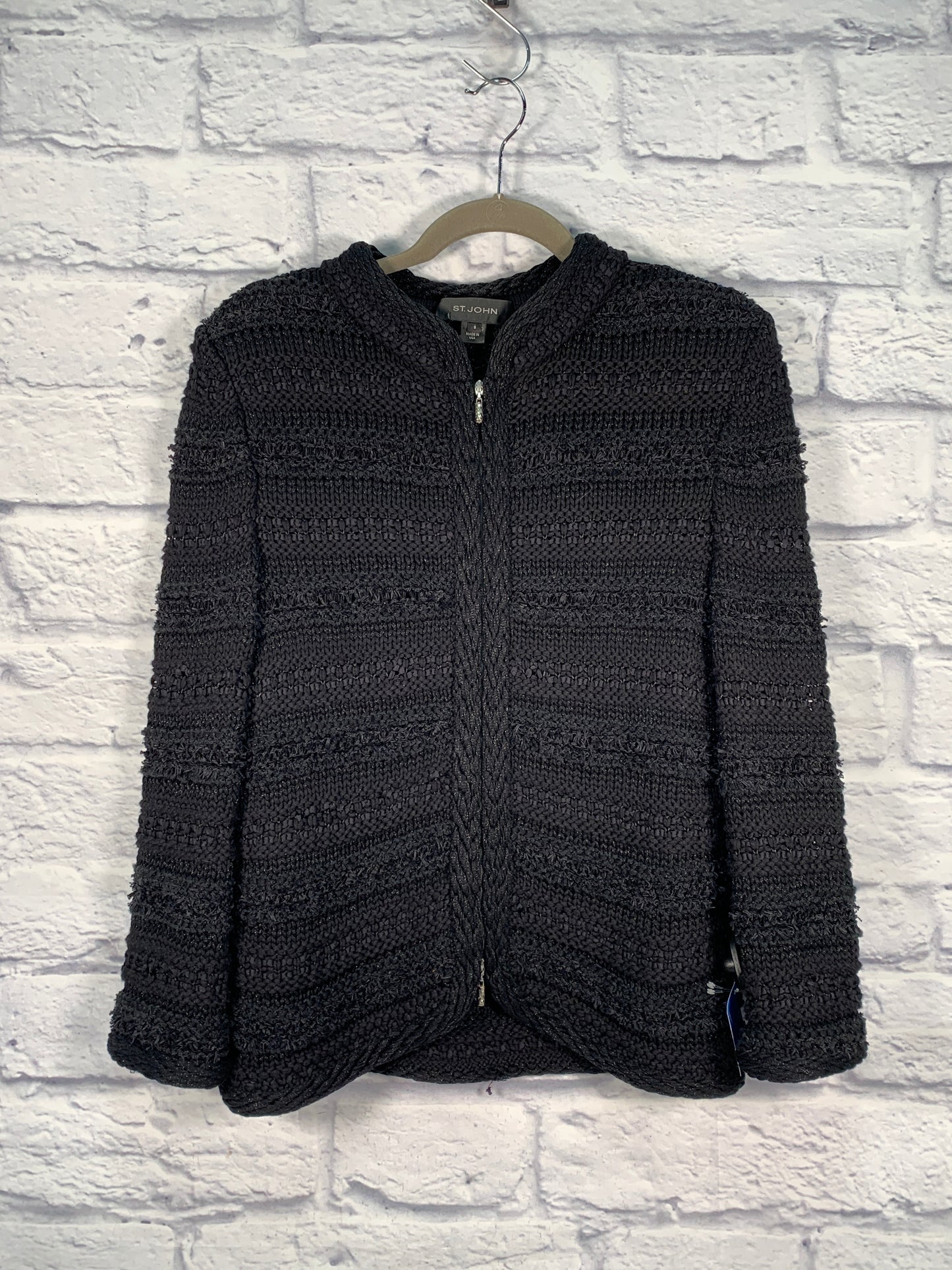 Sweater Cardigan Designer By St John Collection In Black, Size: M