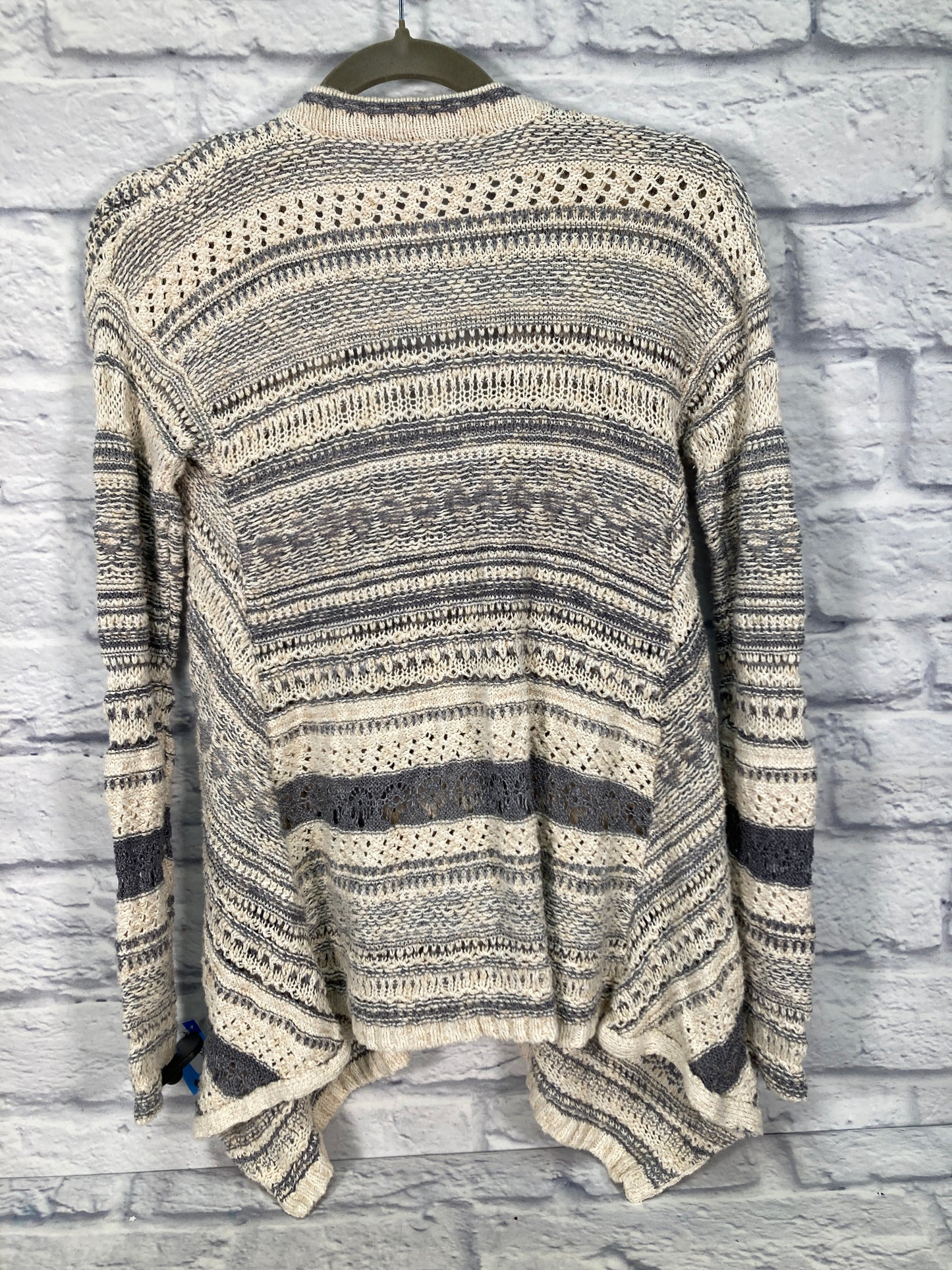 Sweater Cardigan By Free People In Blue & Cream, Size: Xs