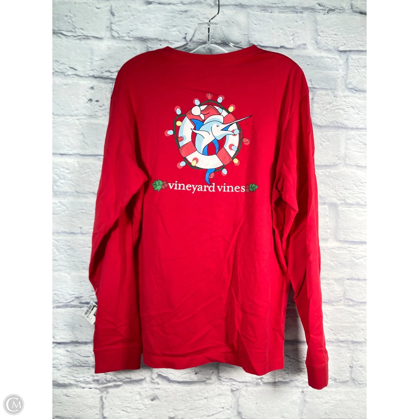 Top Long Sleeve By Vineyard Vines In Red, Size: M