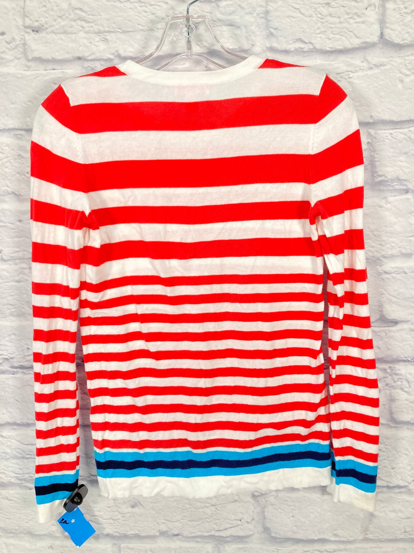 Top Long Sleeve Designer By Lilly Pulitzer In Blue & Red & White, Size: S