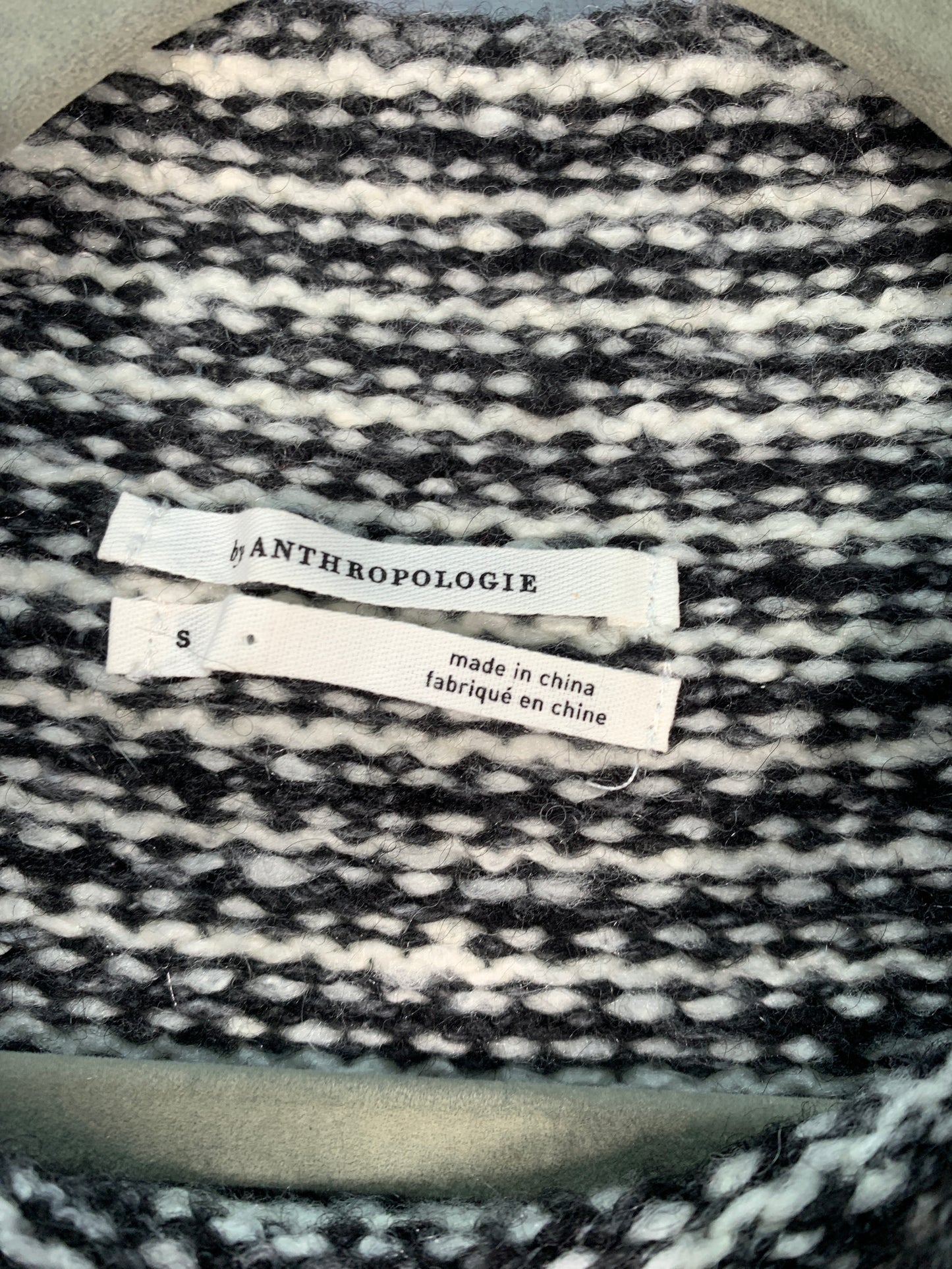 Sweater By Anthropologie In Black & White, Size: S