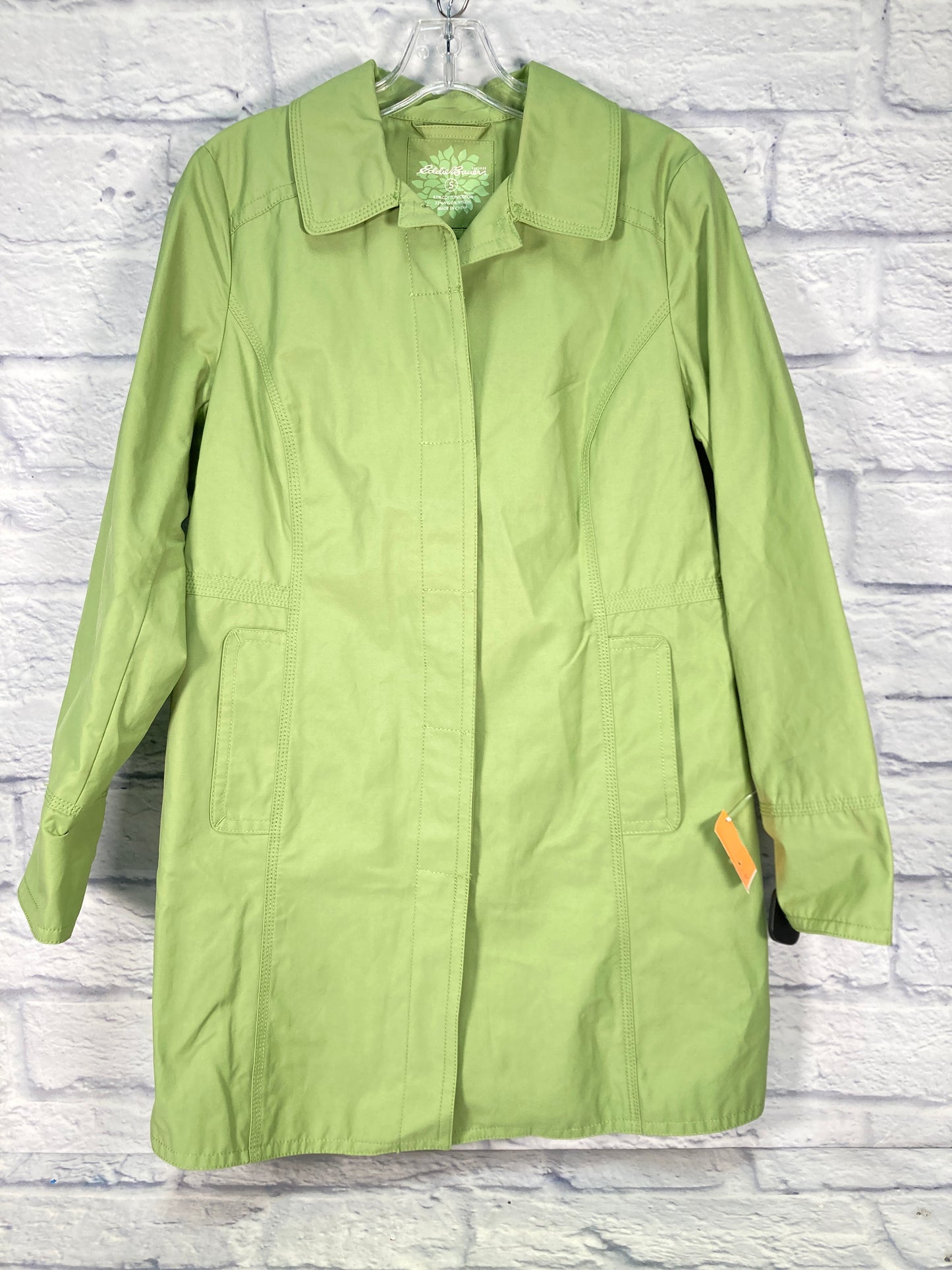 Coat Raincoat By Eddie Bauer In Green, Size: S