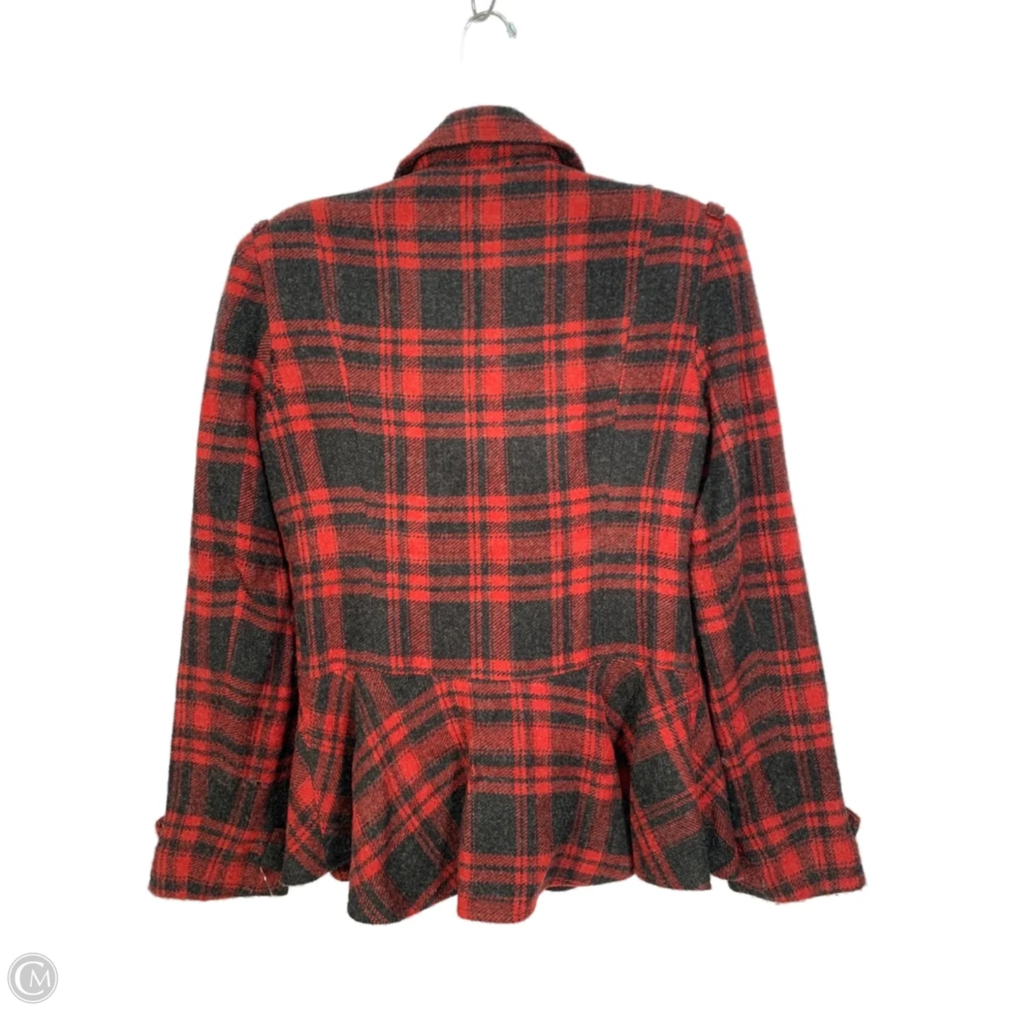 Jacket Shirt By William Rast In Black & Red, Size: S