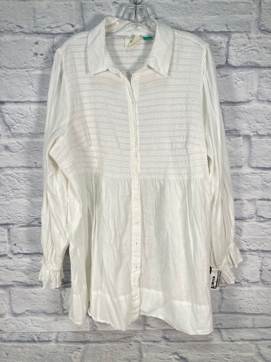 Tunic Long Sleeve By Anthropologie In White, Size: 3x