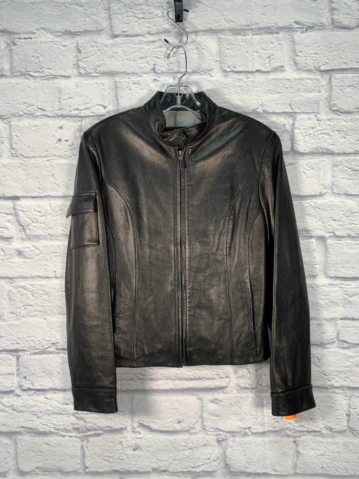 Jacket Leather By Fleet Street In Black, Size: M