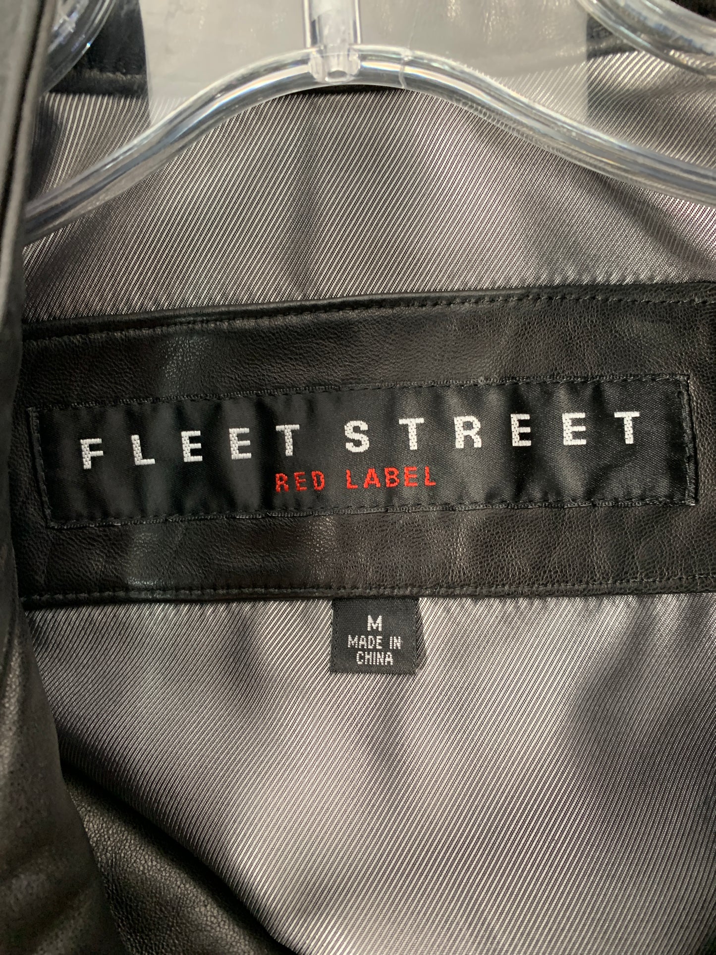 Jacket Leather By Fleet Street In Black, Size: M