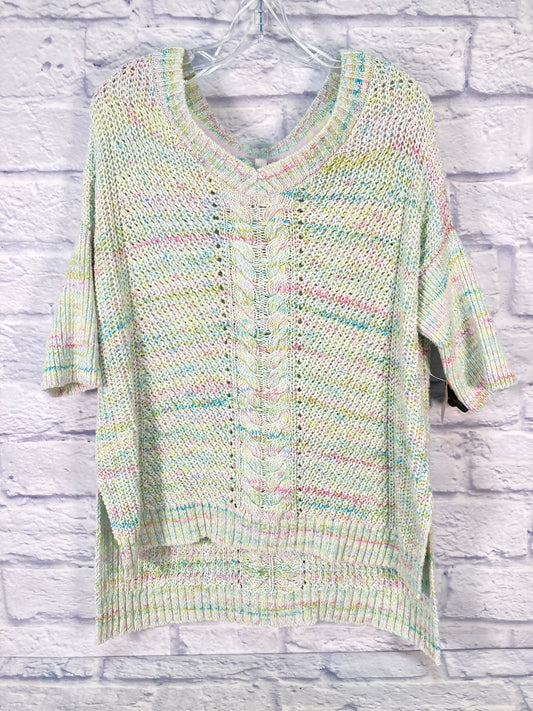 Sweater By Pilcro In Green & Pink, Size: S