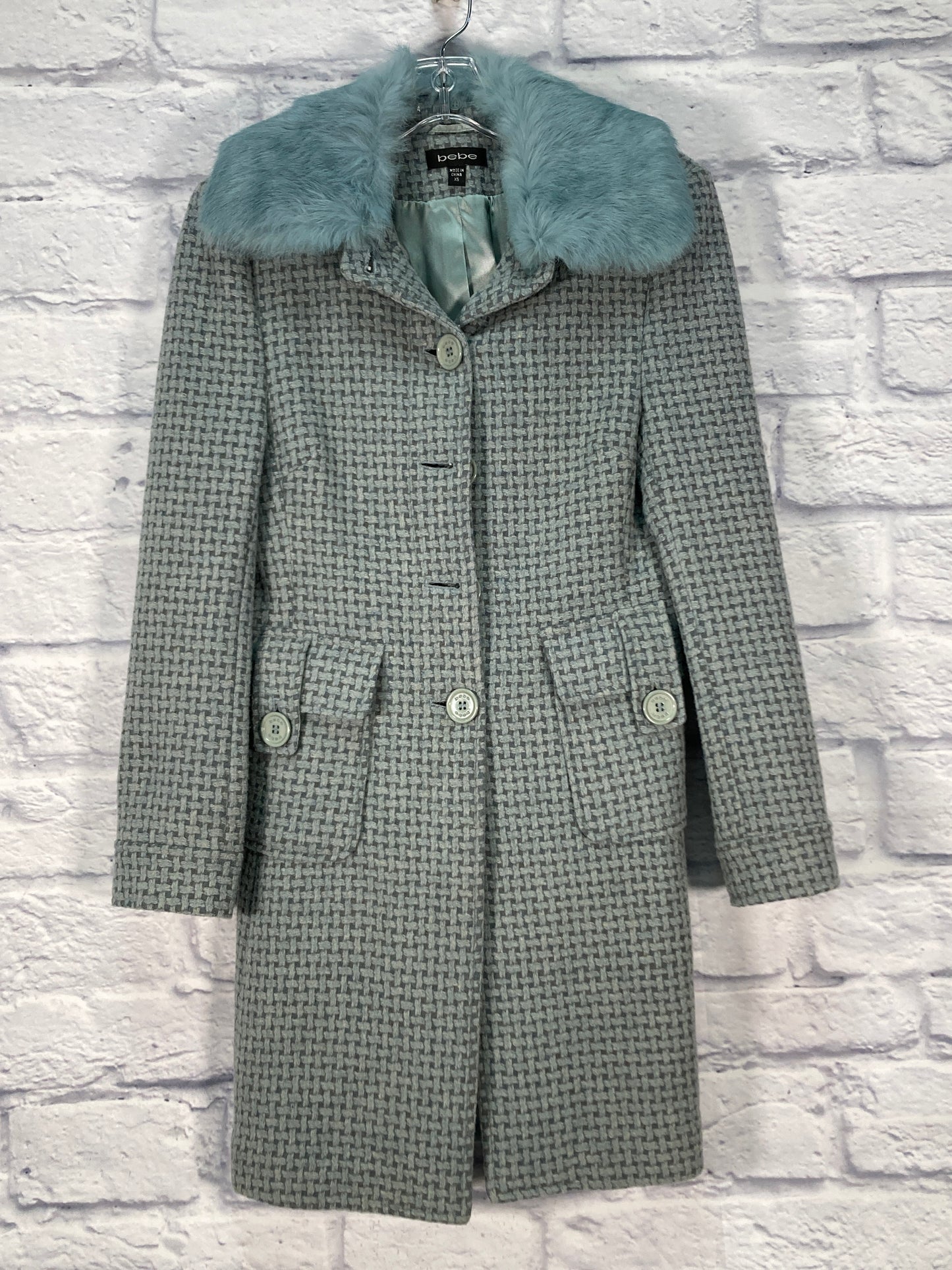 Coat Wool By Bebe In Teal, Size: Xs