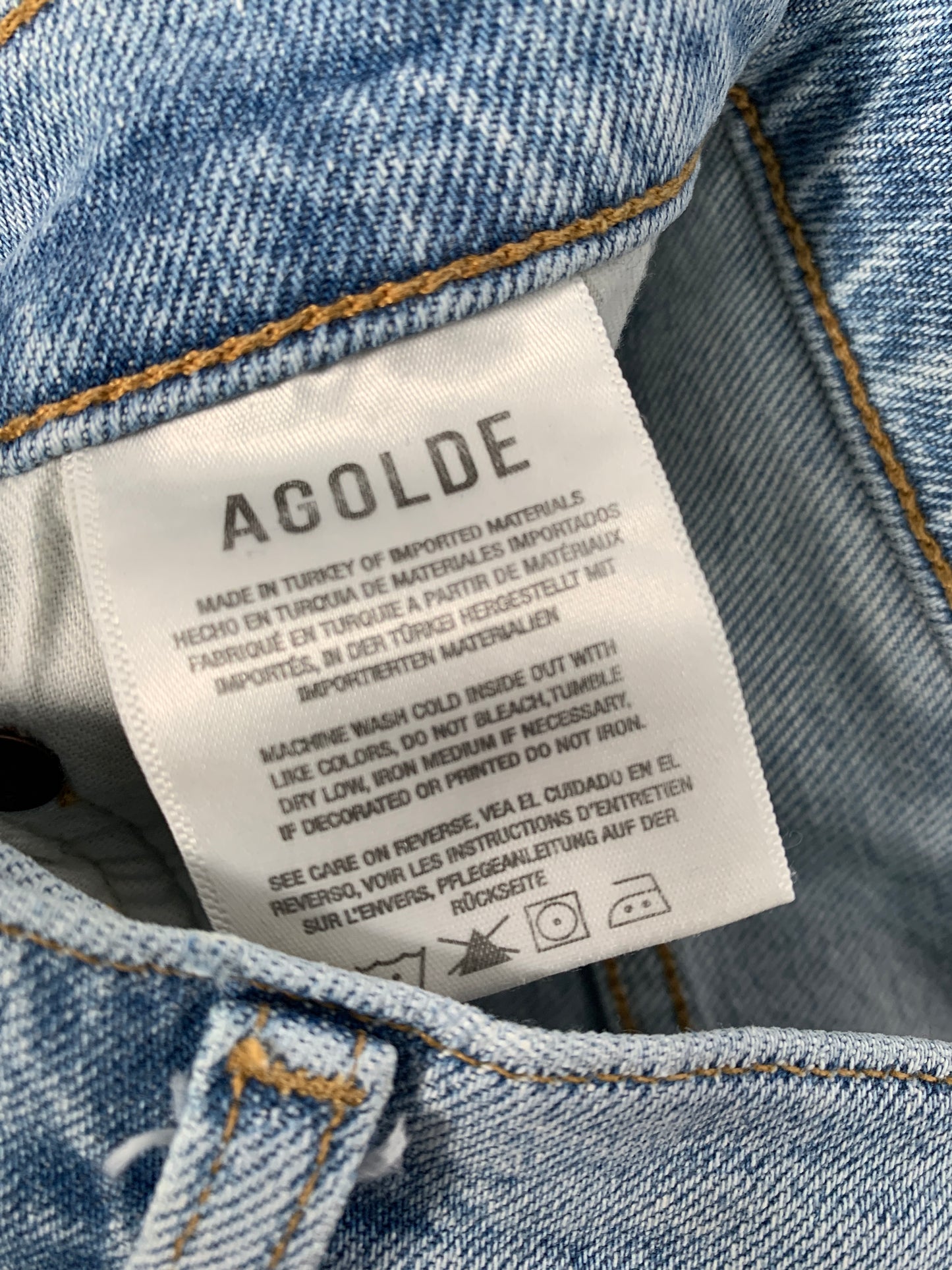 Jeans Straight By Agolde In Blue, Size: 0