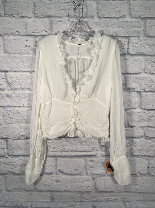 Blouse Long Sleeve By Free People In White, Size: L