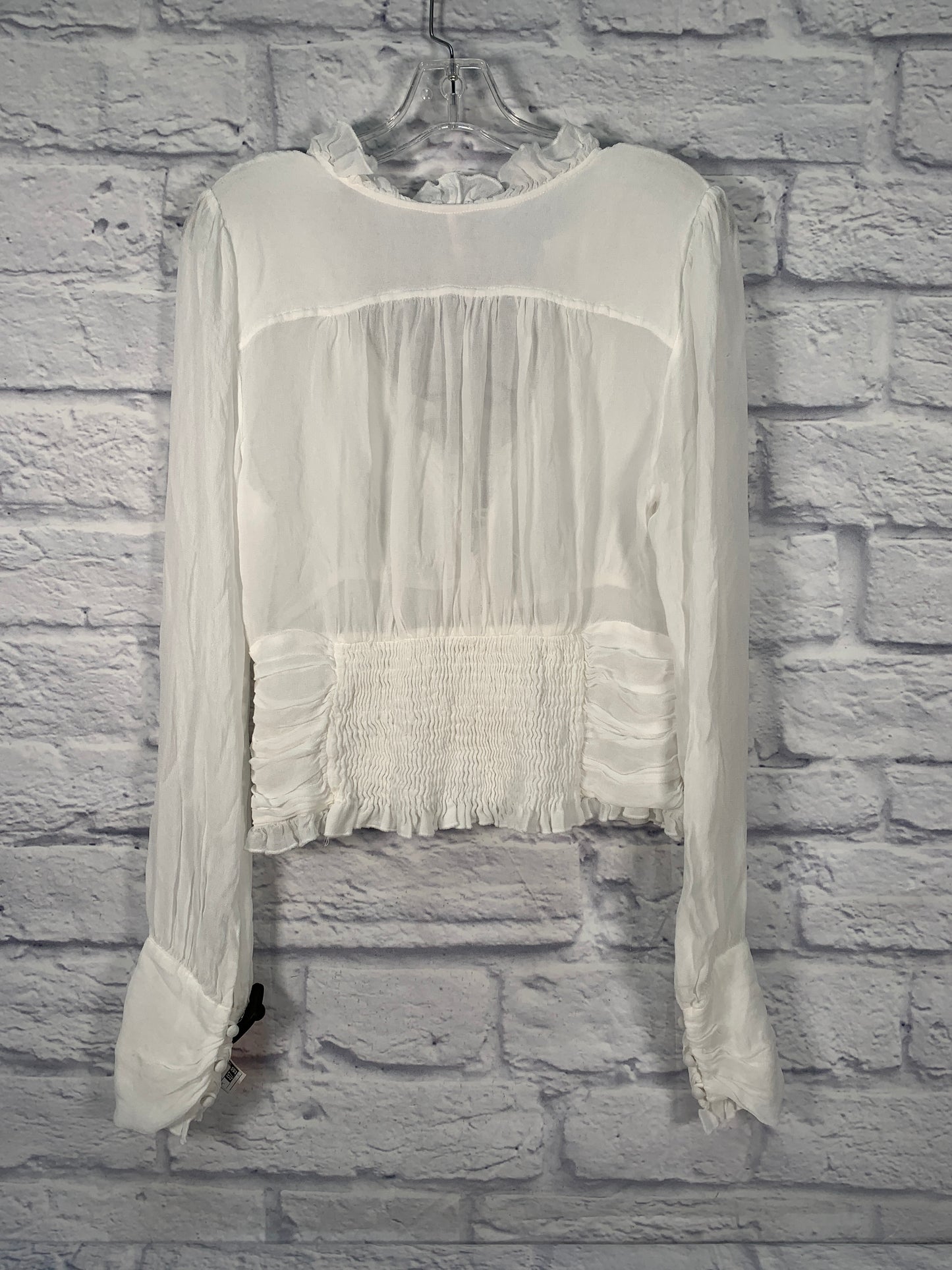 Blouse Long Sleeve By Free People In White, Size: L