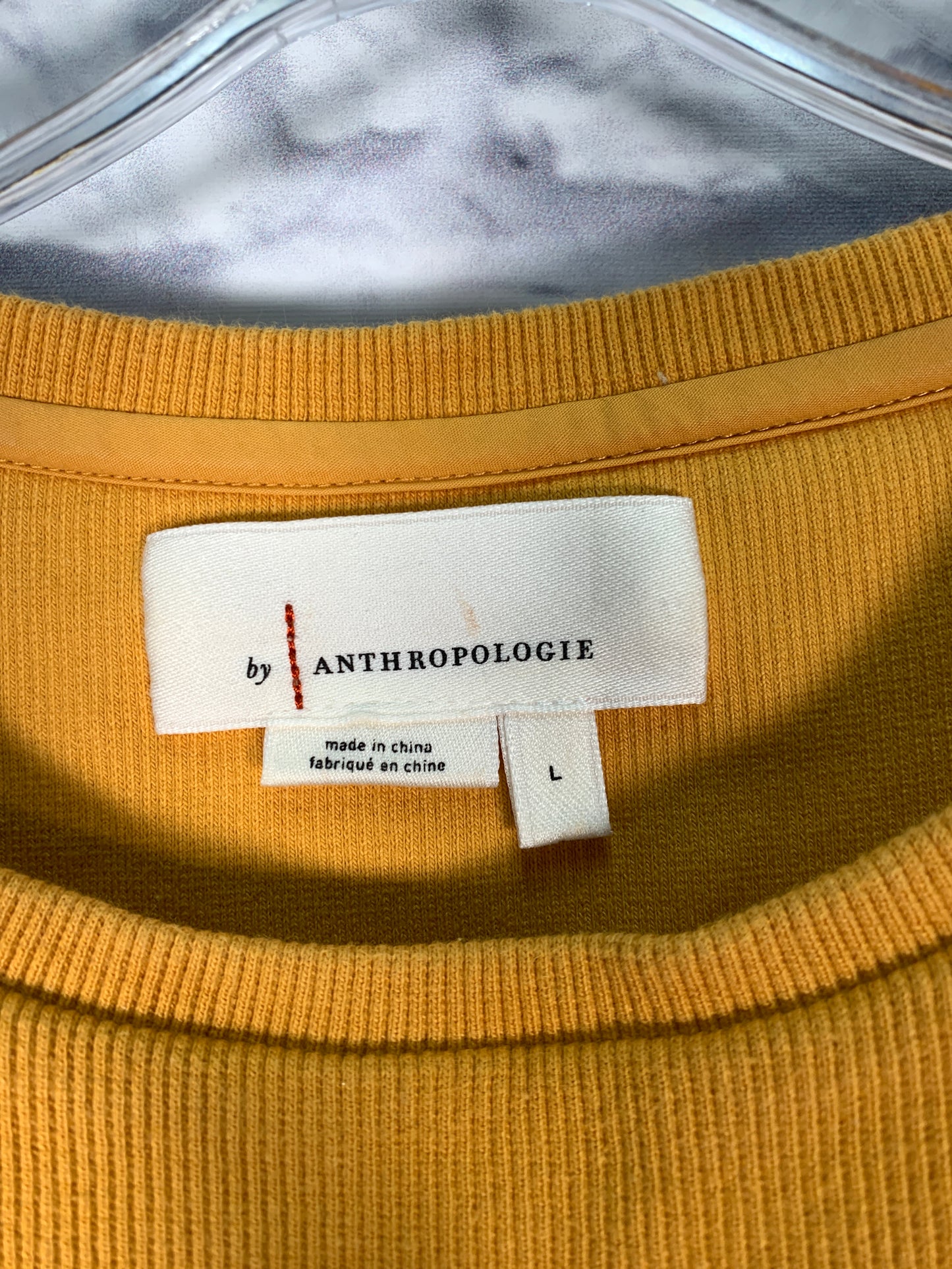 Top Short Sleeve By Anthropologie In Yellow, Size: L