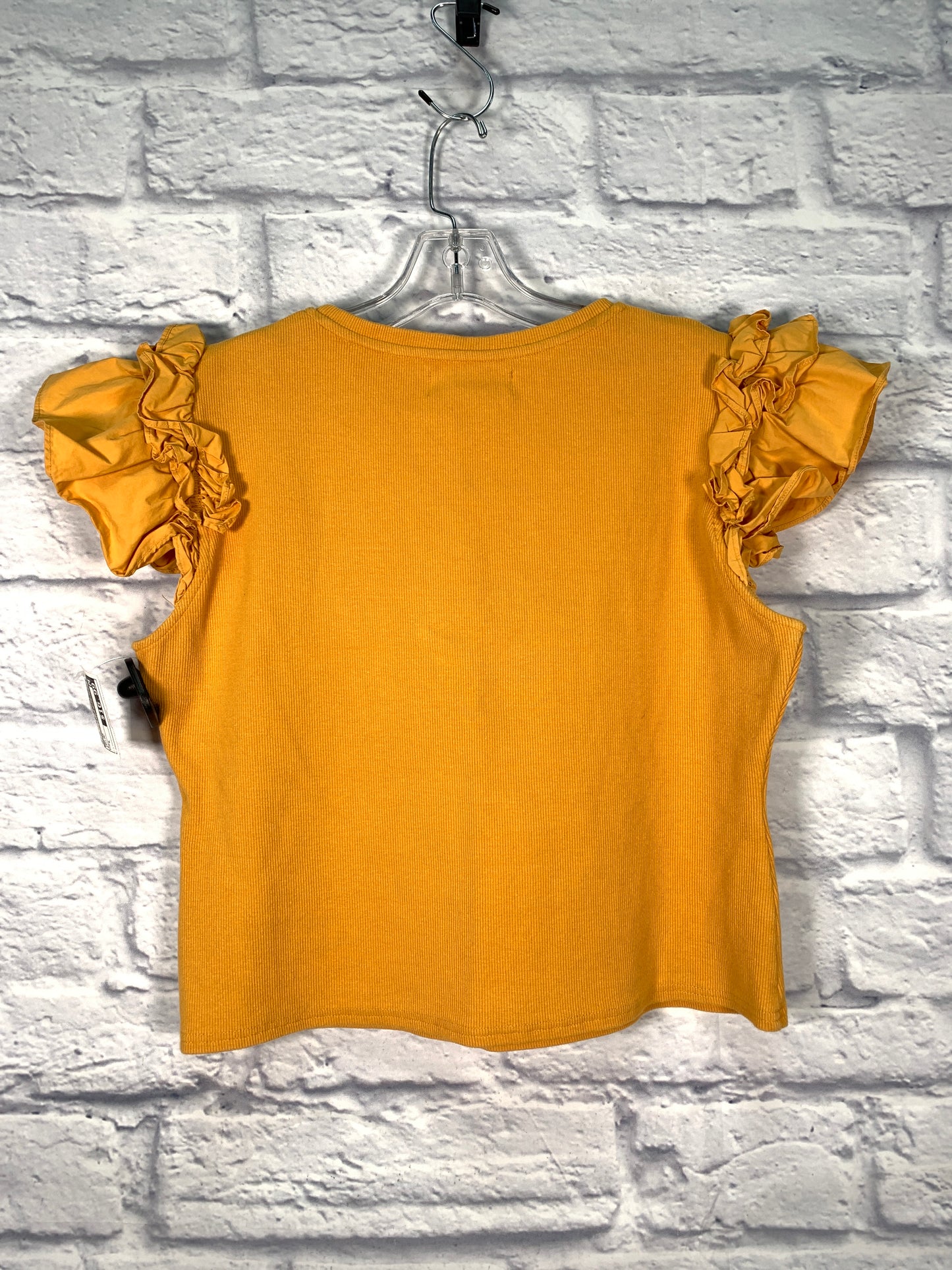 Top Short Sleeve By Anthropologie In Yellow, Size: L