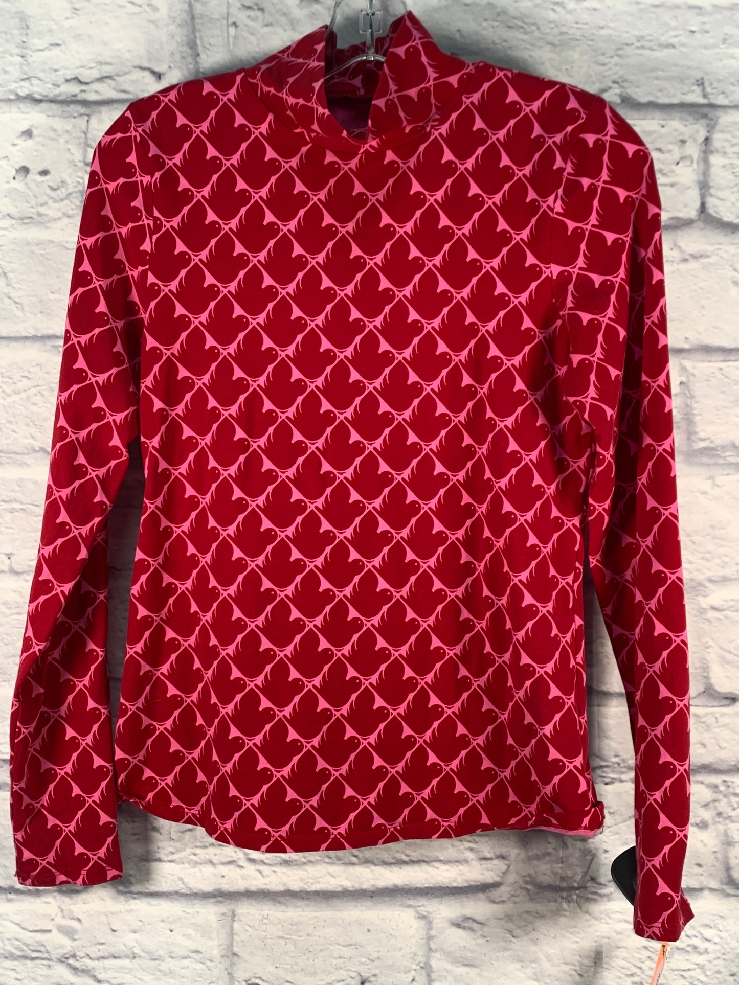 Top Long Sleeve By Maeve In Pink & Red, Size: S
