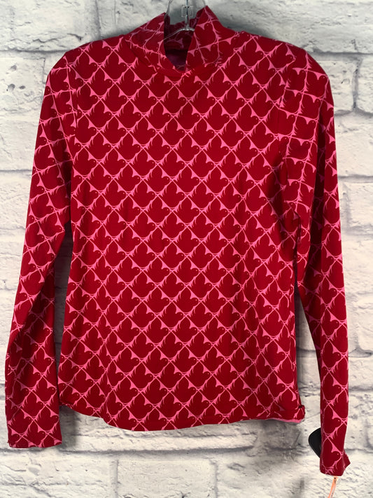 Top Long Sleeve By Maeve In Pink & Red, Size: S