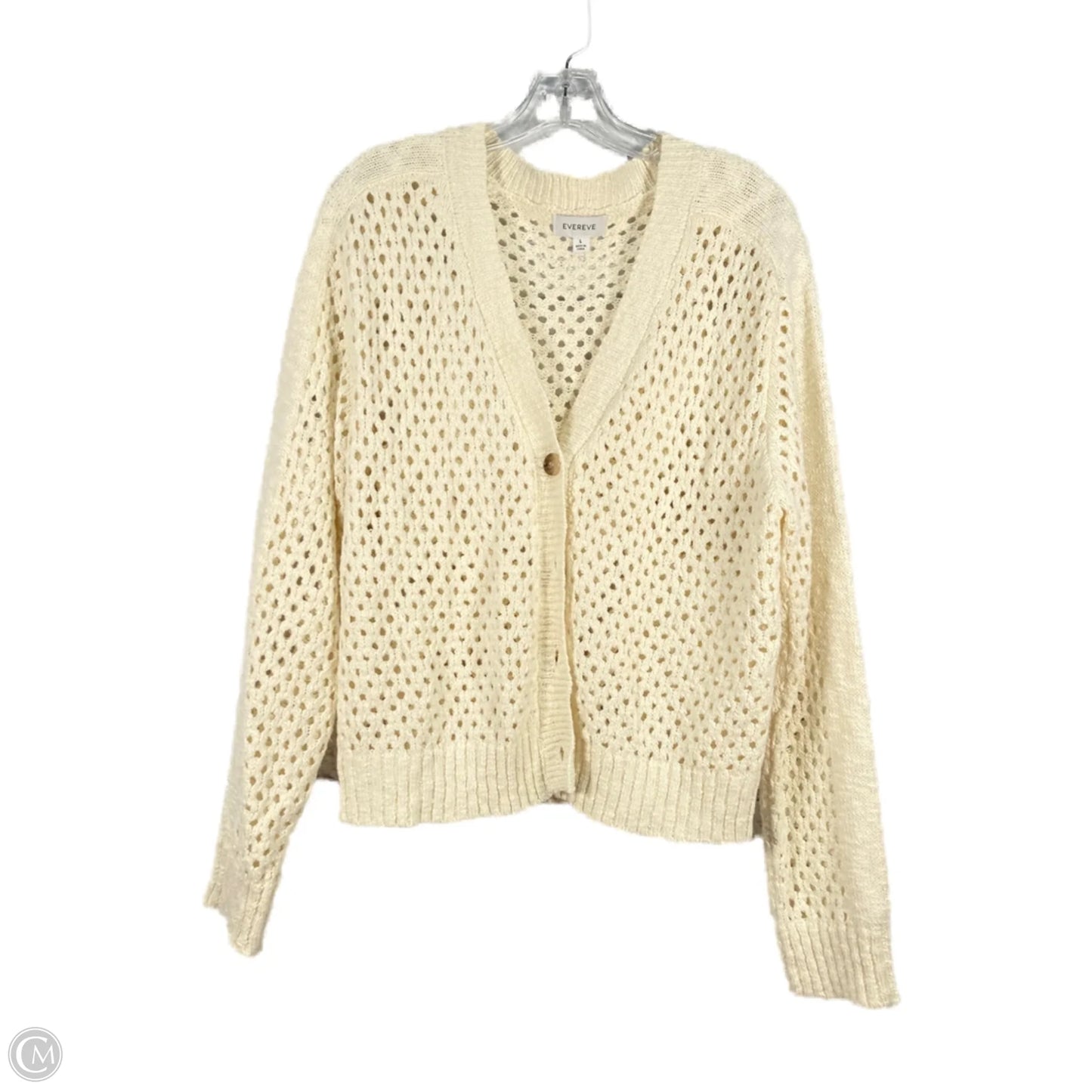 Sweater Cardigan By Evereve In Cream, Size: L