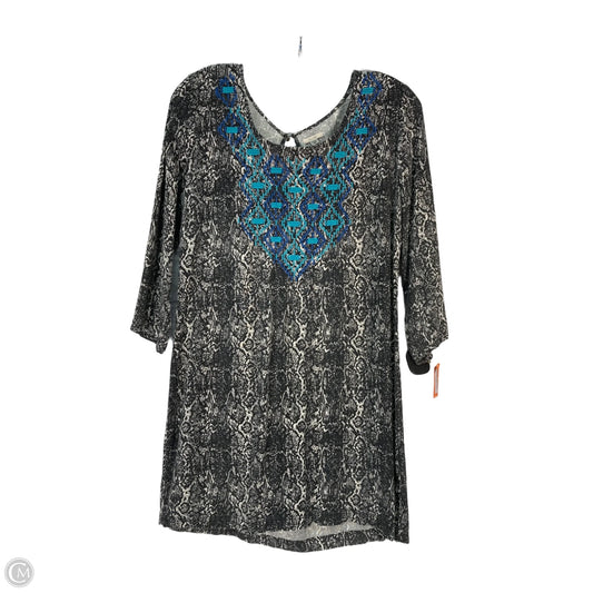 Dress Casual Midi By Ecote In Cream & Grey, Size: M
