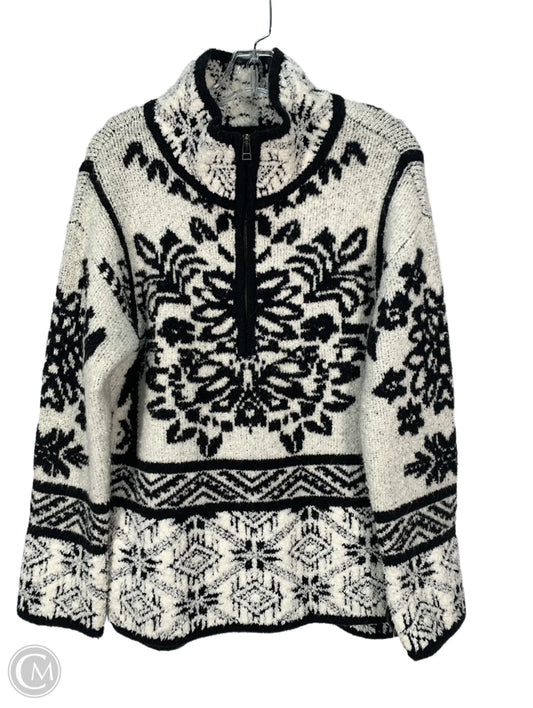Sweatshirt Collar By Moth In Black & Cream, Size: S