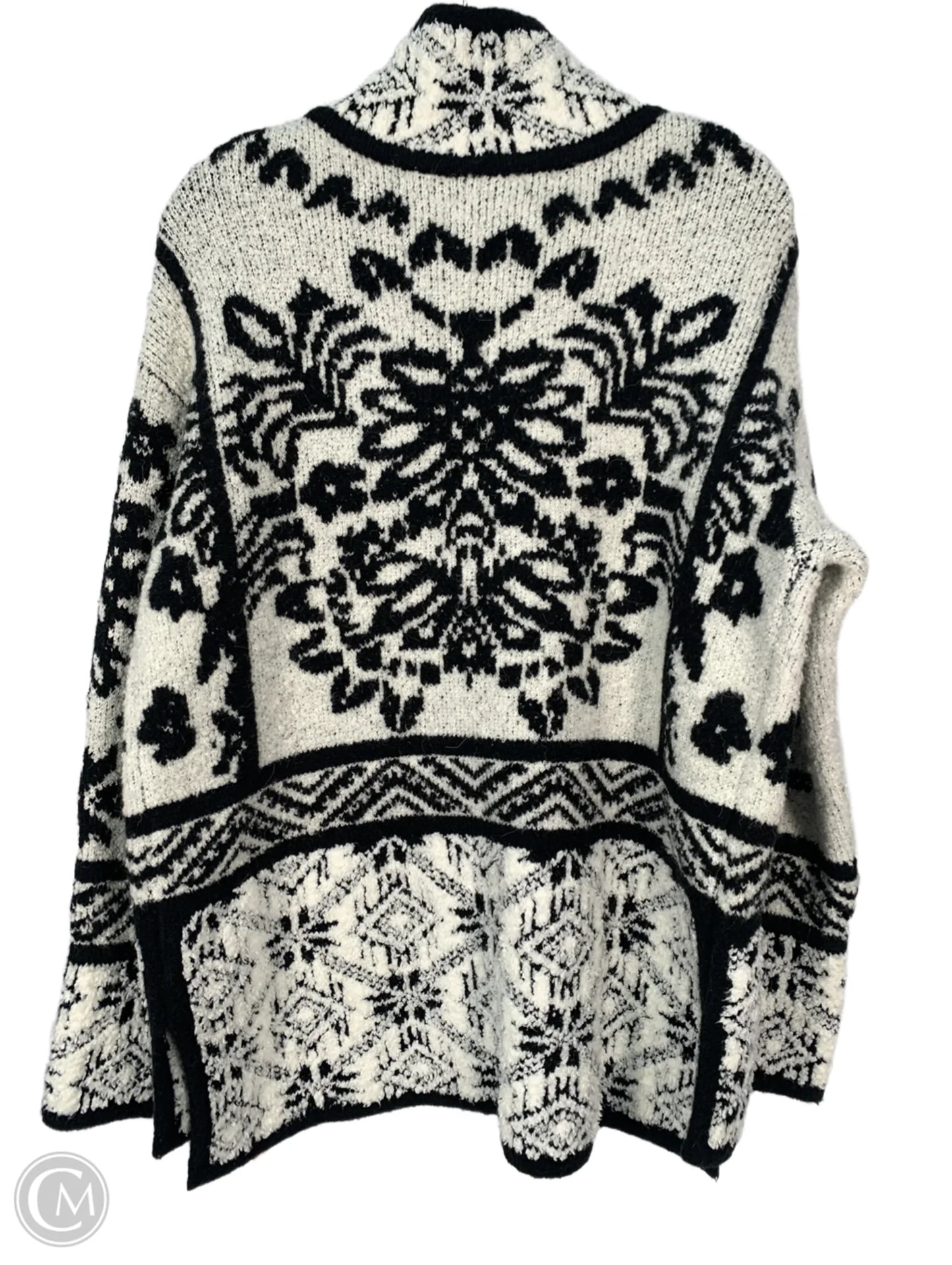 Sweatshirt Collar By Moth In Black & Cream, Size: S
